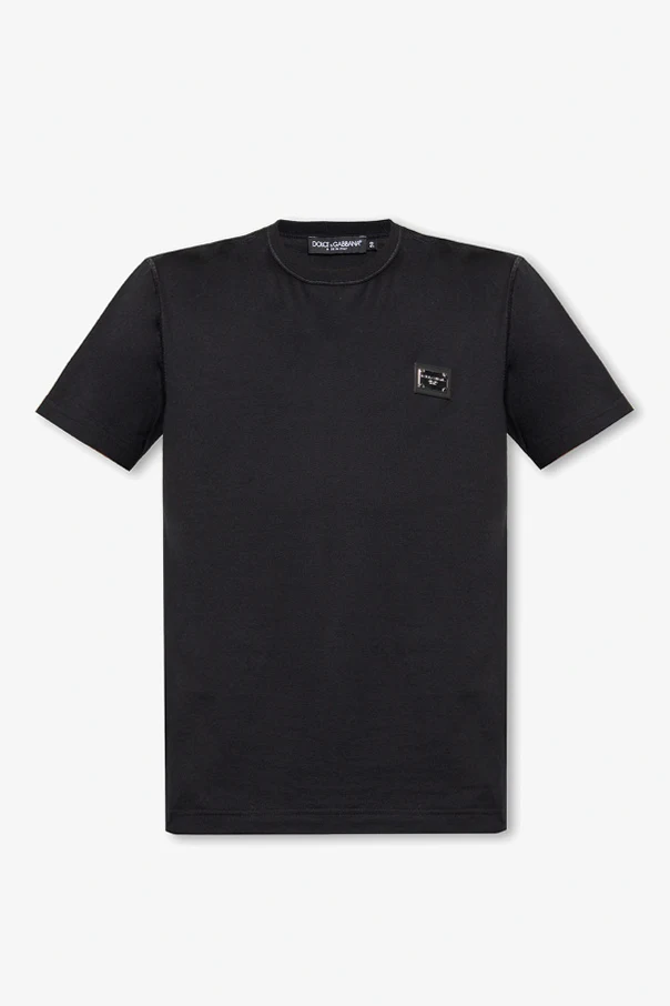 BLACK Logo-appliquéd T-shirt