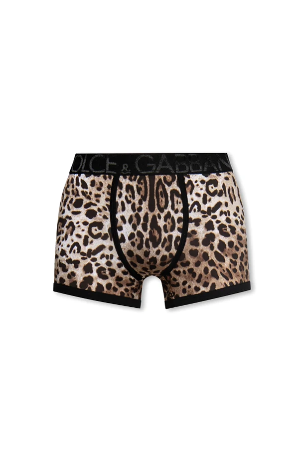 BROWN Boxers with leopard print