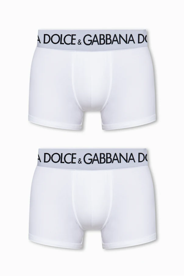 BIAŁY  Dwupak bokserek z logo