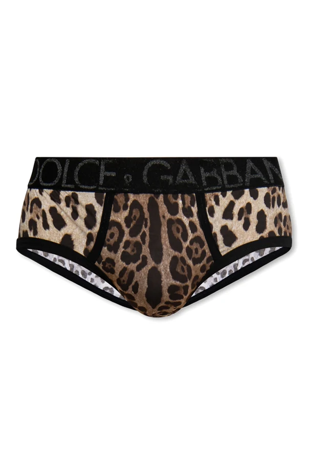 beige Leopard print briefs