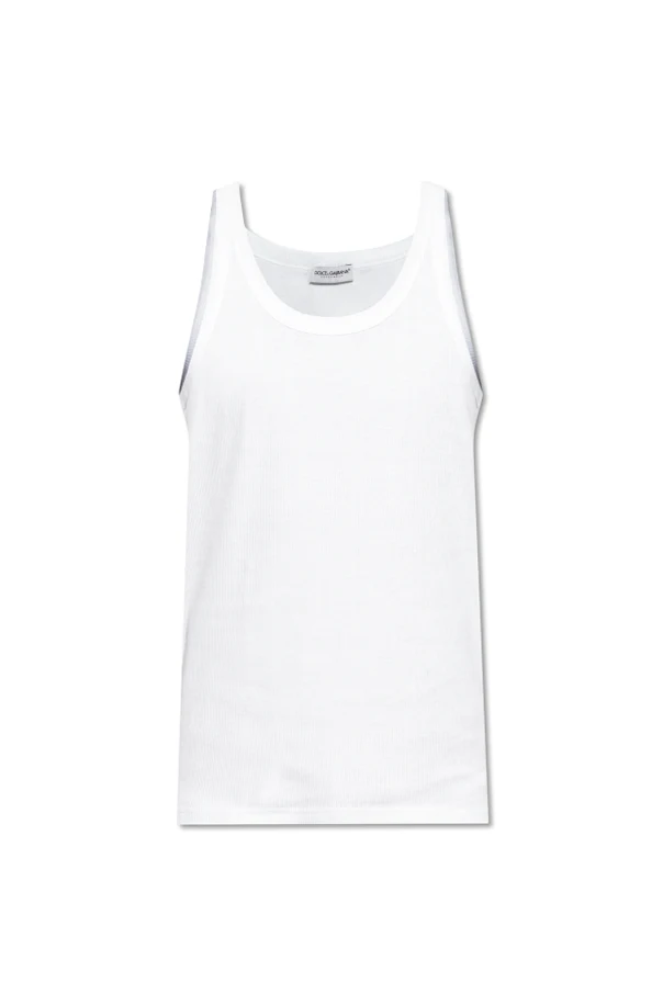 WHITE Tank top with logo