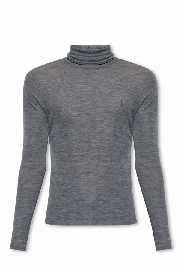 SZARY Wełniany golf z logo