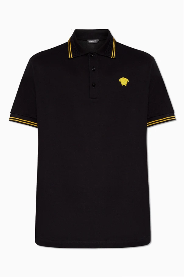 BLACK Polo shirt with Medusa face