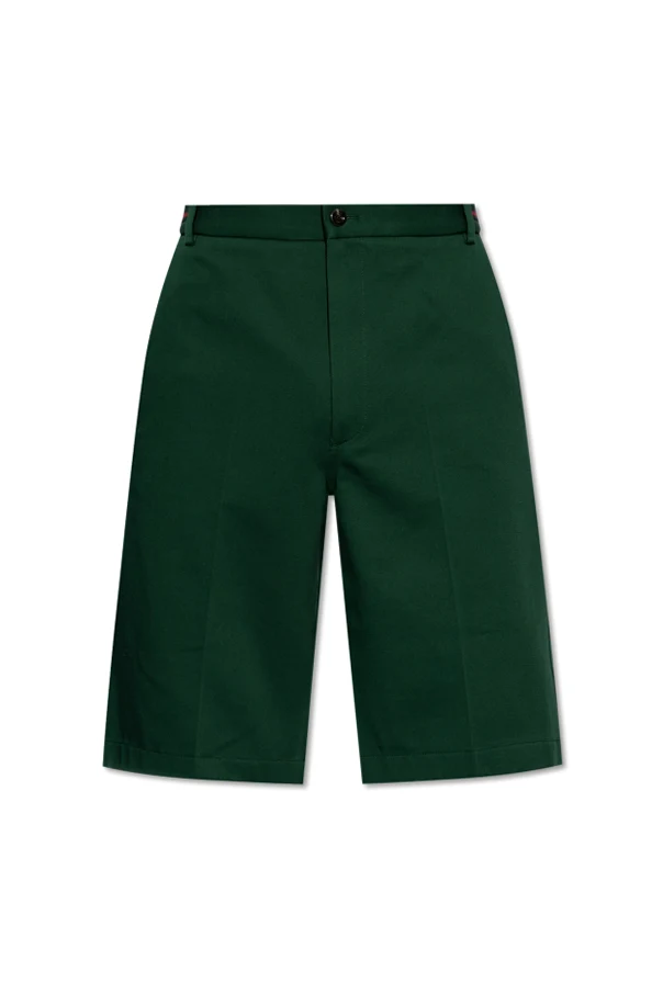 GRÜN Baumwollshorts mit Falte