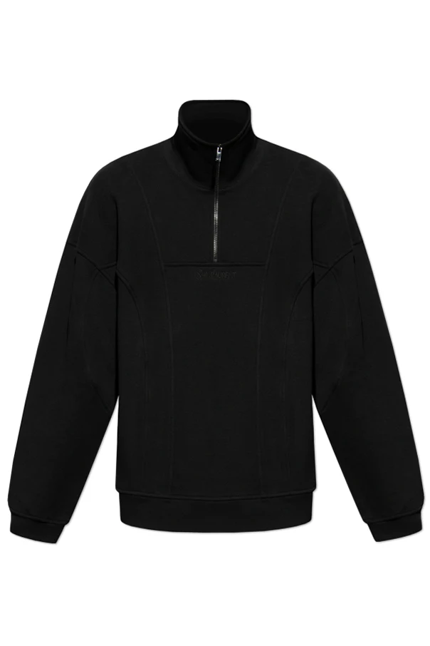 SCHWARZ Sweatshirt mit Stehkragen