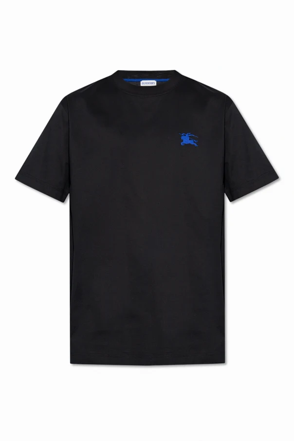 CZARNY T-shirt z haftem