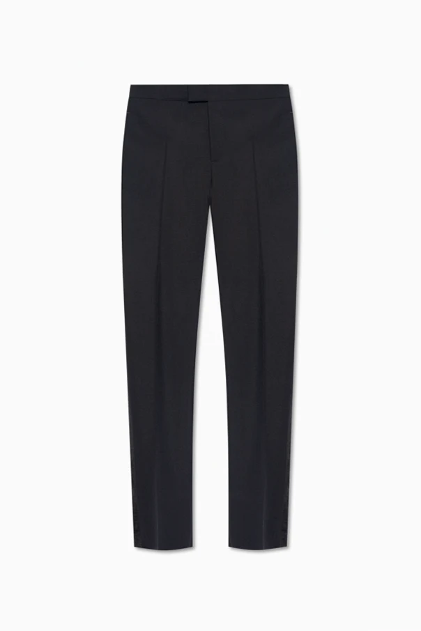 BLACK Pleat-front trousers