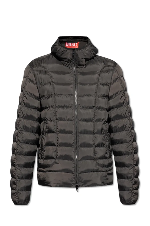 CZARNY Pikowana kurtka ‘W-STONE’