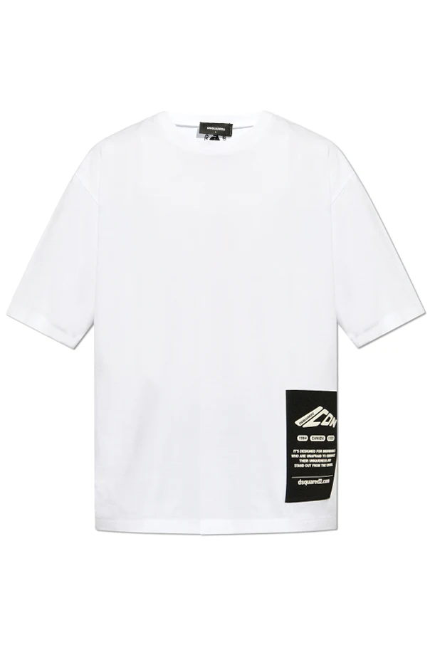 WEISS T-Shirt mit Logo-Patch