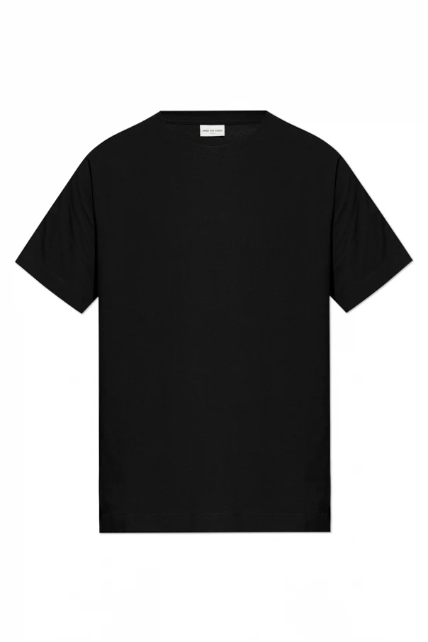 SCHWARZ Baumwoll-T-Shirt