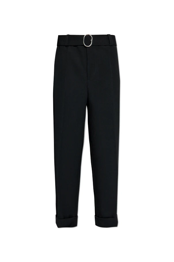 SCHWARZ Hose mit Gürtel