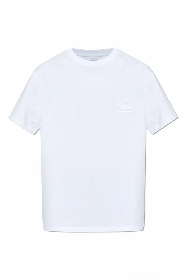 WEISS T-Shirt mit gesticktem Logo