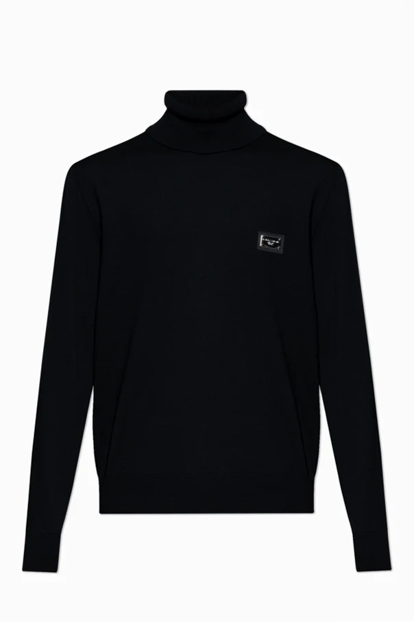 CZARNY Wełniany golf