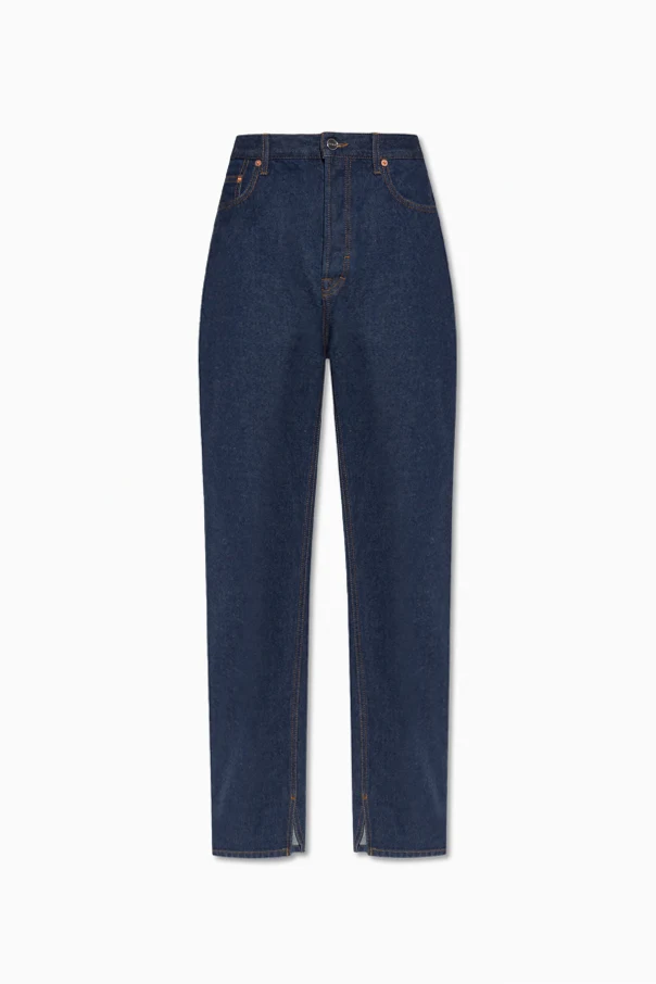 MARINEBLAU Jeans mit Schlitz an den Beinen