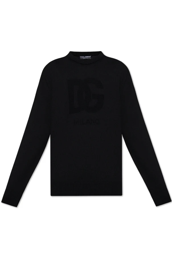 BLACK Wool sweater with logo