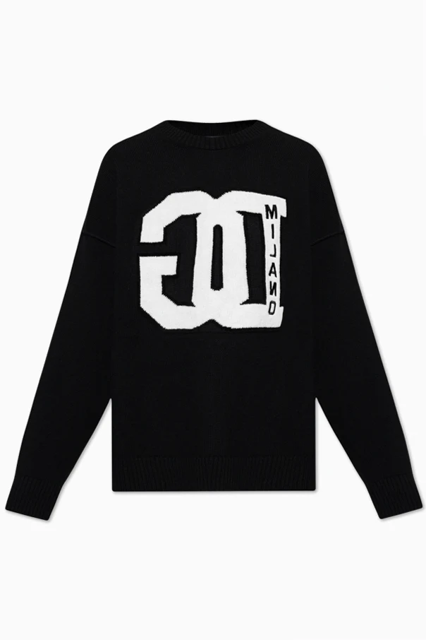 BLACK Sweater with embroidered logo
