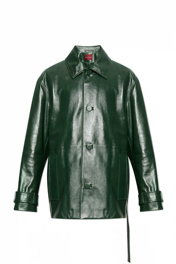 ZIELONY Kurtka skórzana