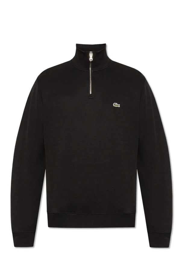CZARNY Sweter typu polo