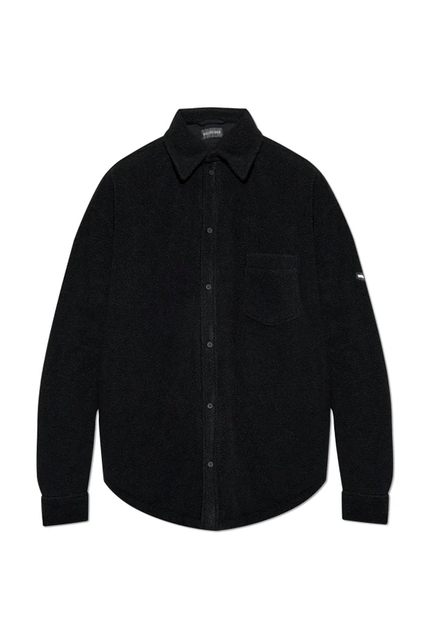 SCHWARZ Gefüttertes Hemd im oversize-Stil