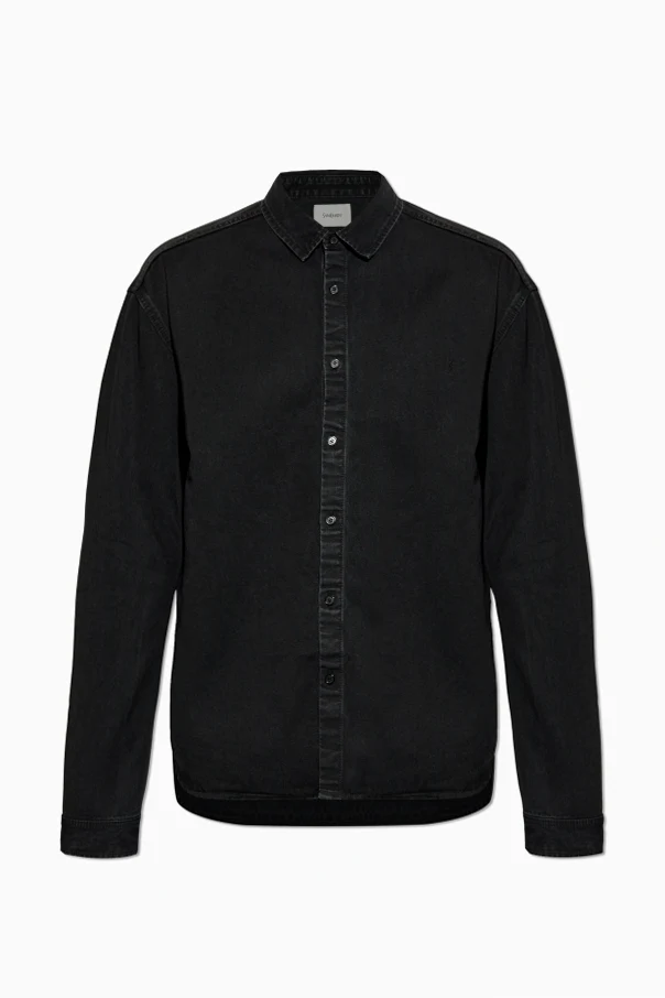 SCHWARZ Jeanshemd mit gesticktem Logo