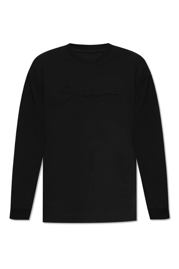 CZARNY T-shirt z długimi rękawami