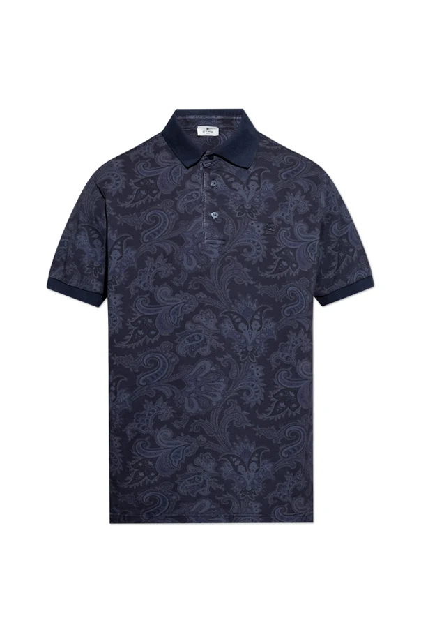 Baumwoll-Poloshirt mit dekorativem Muster