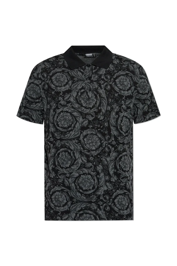 BLACK Polo with Barocco pattern