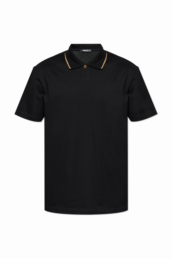 BLACK Polo with Lurex thread