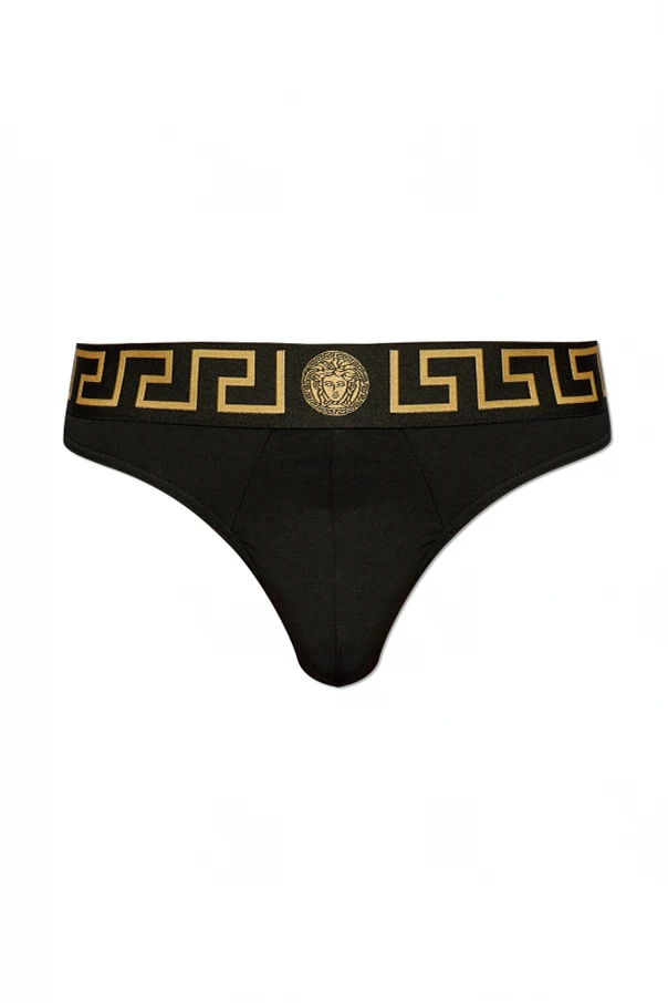 BLACK Cotton Thong Panties