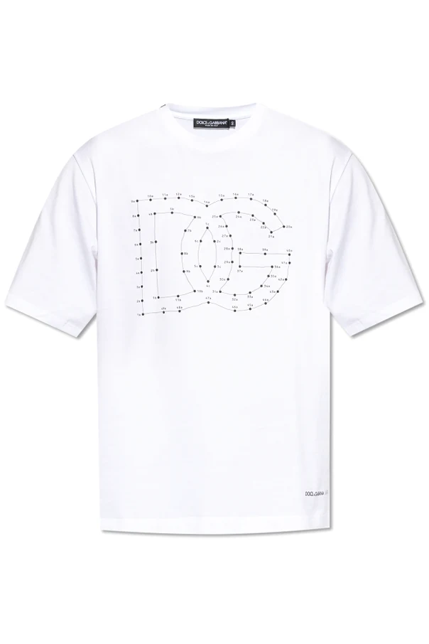 WHITE T-shirt with printed logo