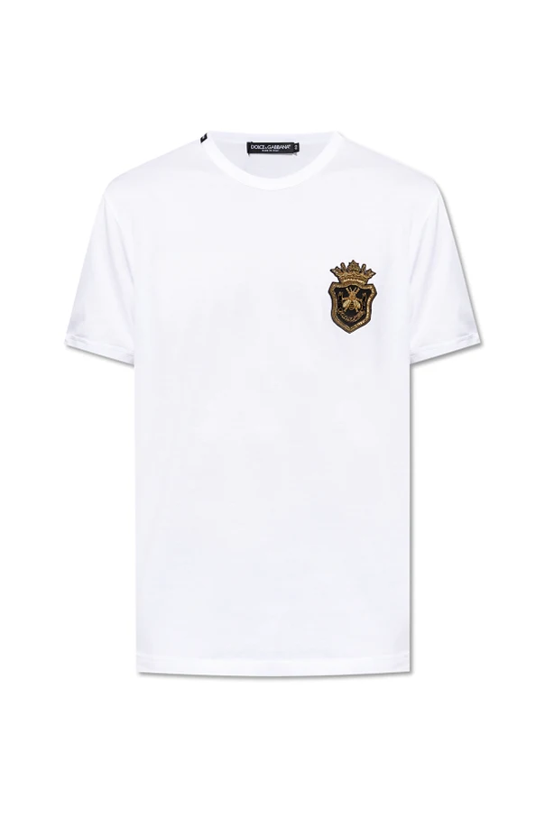 WHITE T-shirt with appliqué