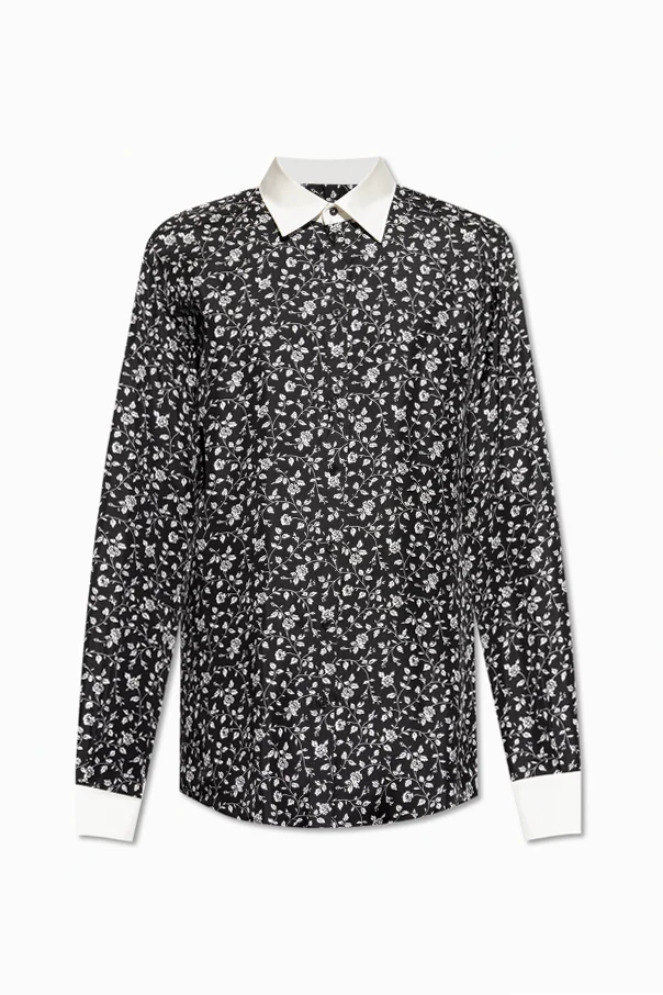 BLACK Shirt with floral motif