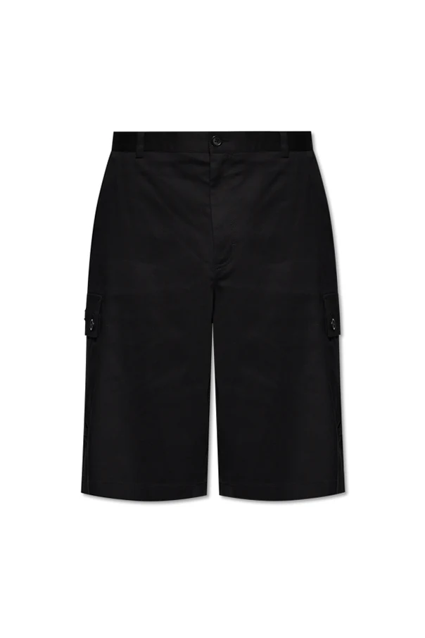 BLACK Cotton cargo shorts