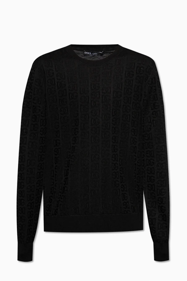 BLACK Silk sweater with monogram