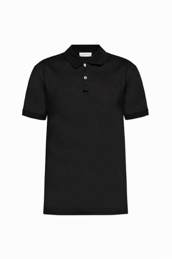 CZARNY Bawełniane polo
