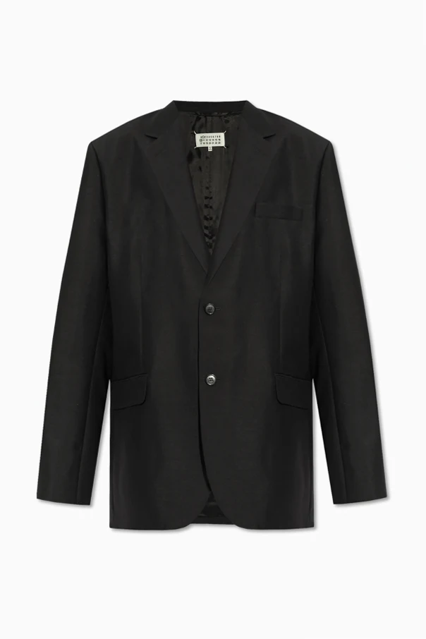 SCHWARZ Wolljacke mit offenen Revers