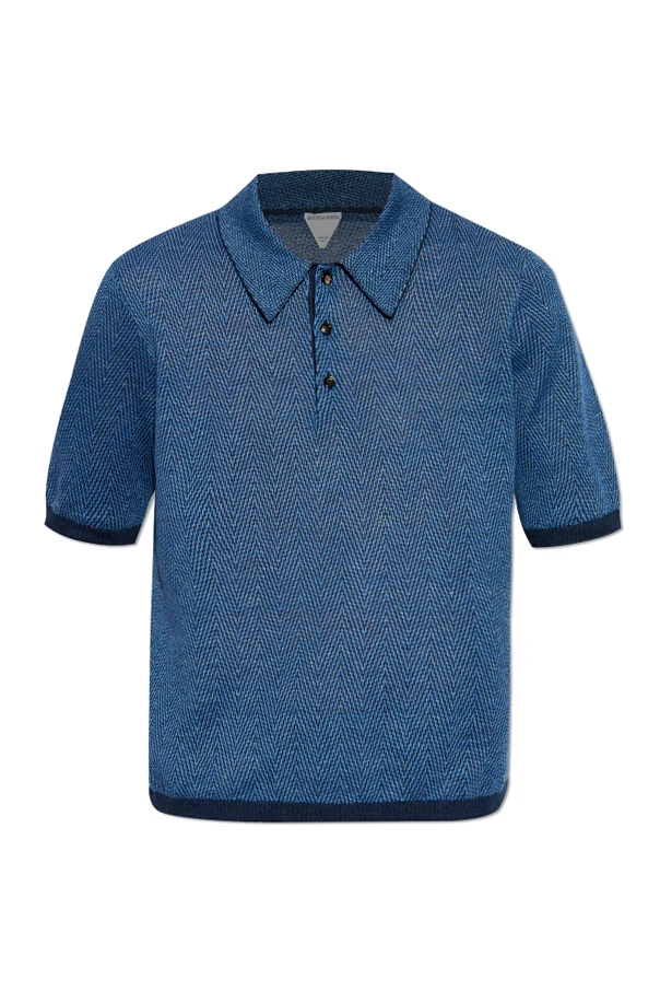NIEBIESKI Wzorzyste polo
