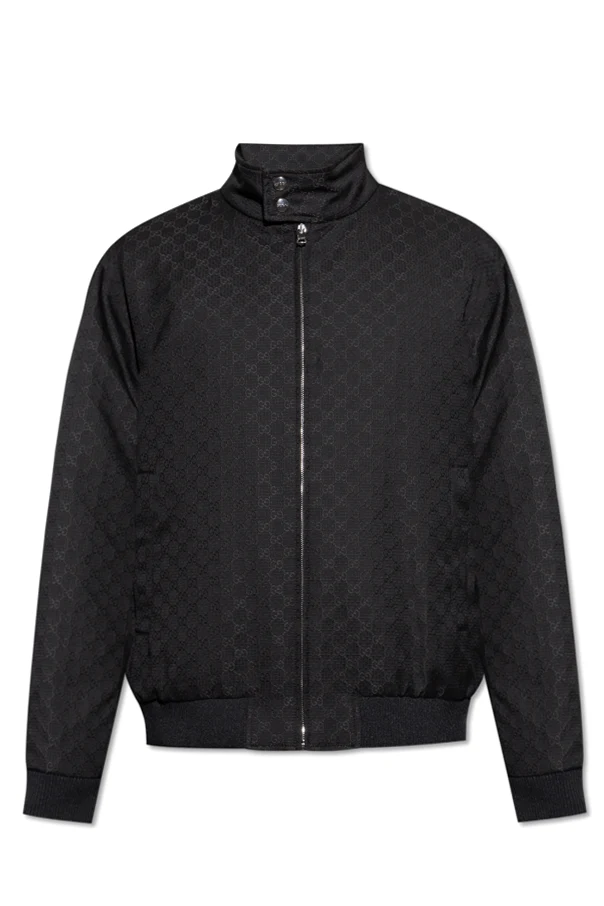 SCHWARZ Gefütterte Jacke mit Stehkragen