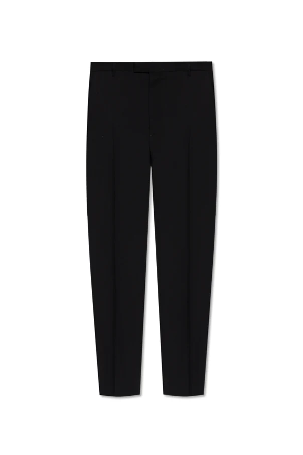 BLACK Wool pants with shimmering appliqués