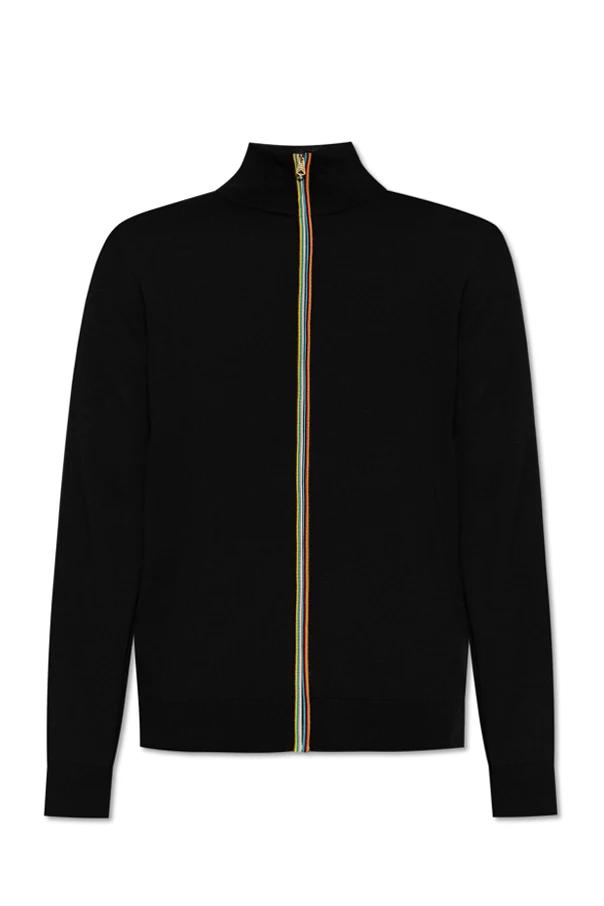 CZARNY Wełniany kardigan