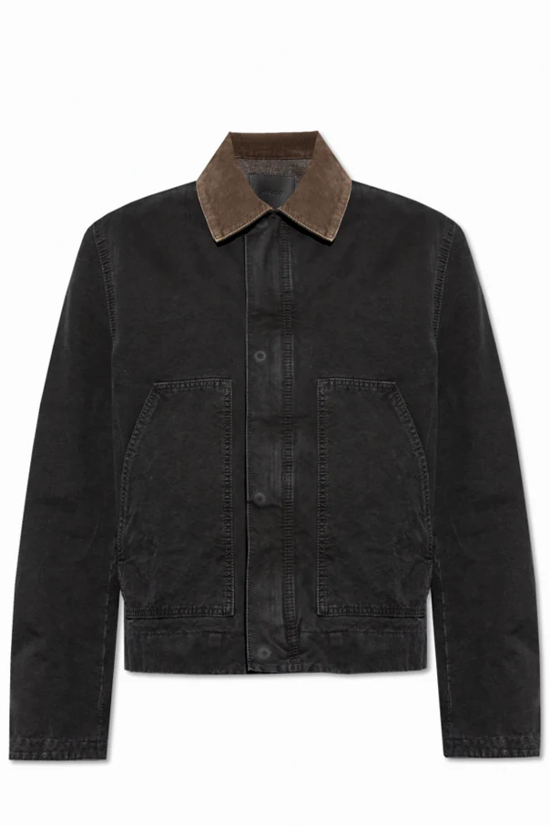 SCHWARZ Jacke mit Kordkragen