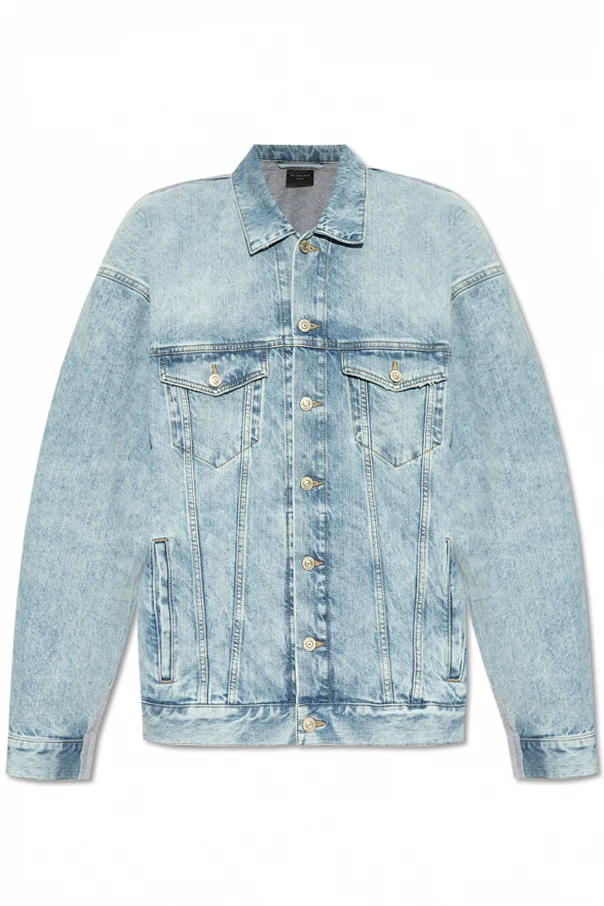 BLAU Jacke aus kombinierten Materialien
