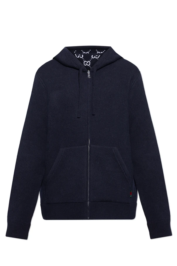 NAVY BLUE Reversible wool sweater