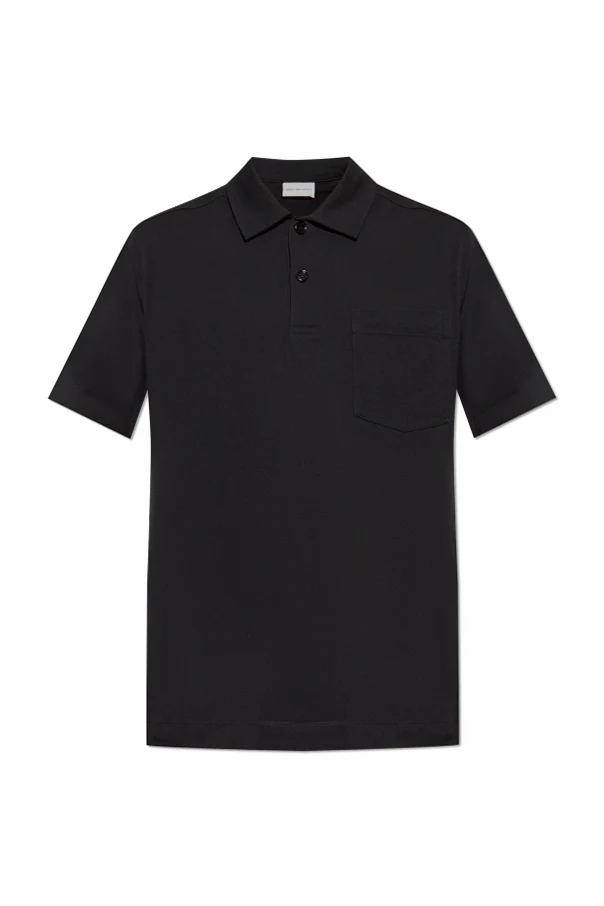 SCHWARZ Baumwoll-Poloshirt