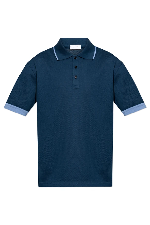 GRANATOWY Bawełniane polo