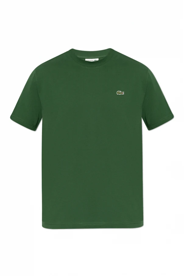 ZIELONY T-shirt z naszywką z logo