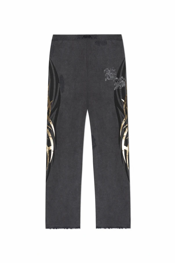 SZARY Spodnie dresowe z nadrukiem