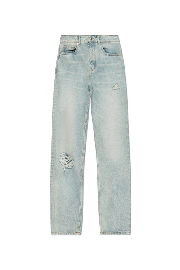 light blue Jeans with slightly tapered legs