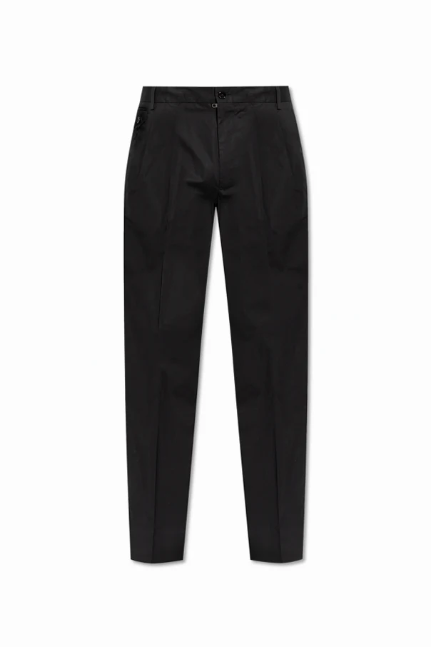 BLACK Cotton pants with crease