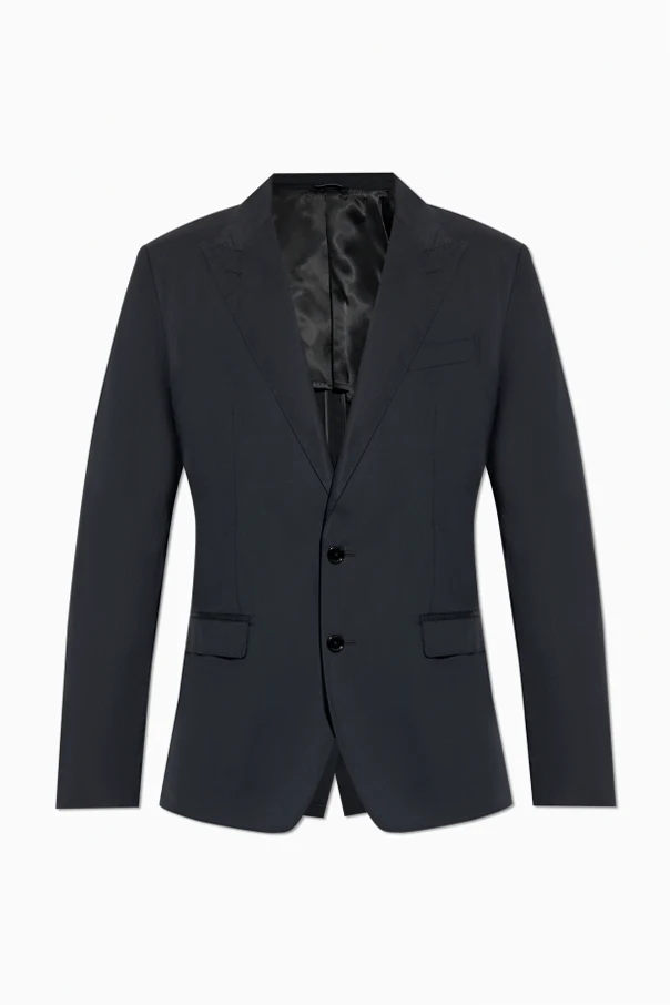 CZARNY Bawełniana marynarka z pojedynczym rozcięciem